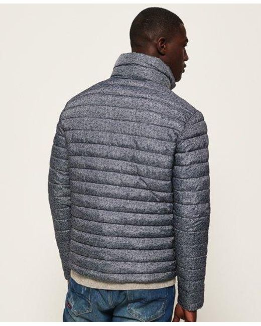 Superdry Blue Printed Double Zip Fuji Jacket Twill Print for men