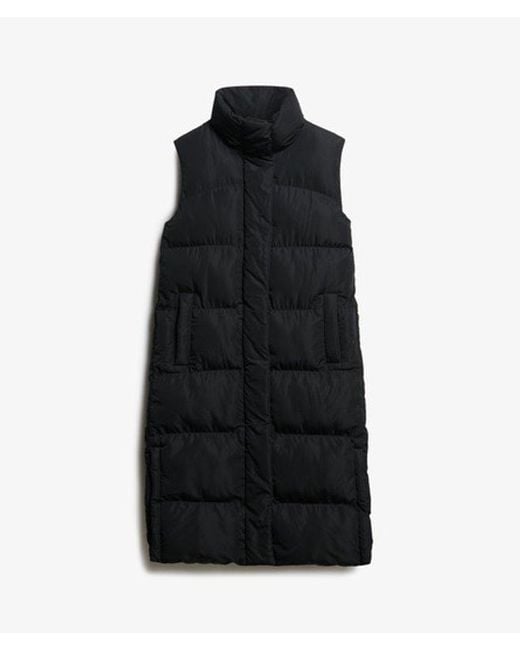 Superdry Black & Co Long Puffer Gilet