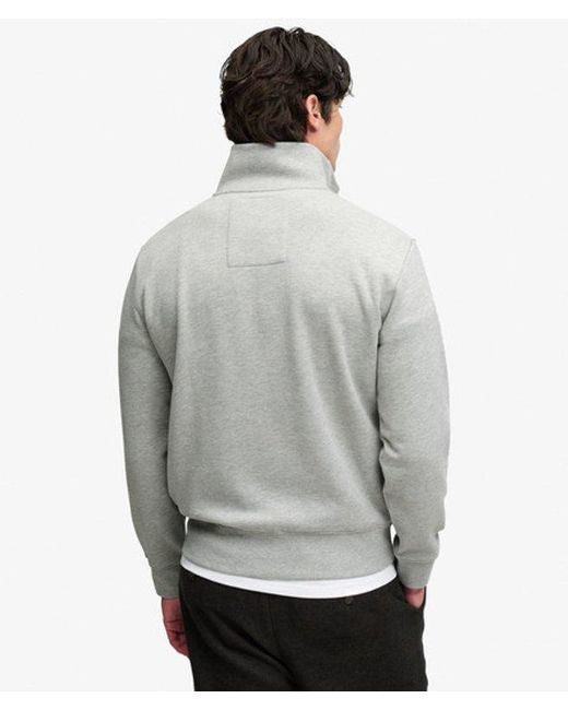 Superdry Gray & Co Company Logo Half Zip Sweatshirt for men