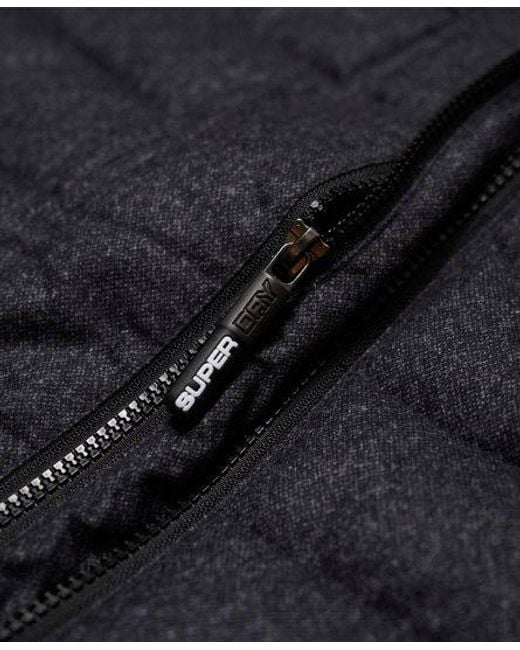 Superdry Black Fuji Tweed Double Zip Gilet Tweed for men