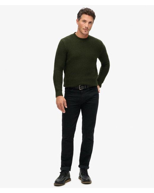 Superdry Green & Co The Merchant Store- Textured Crew Jumper for men