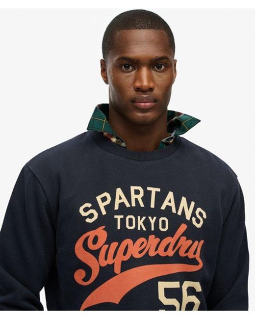 Superdry Athletic Relaxed Sweatshirt in het Blue voor heren