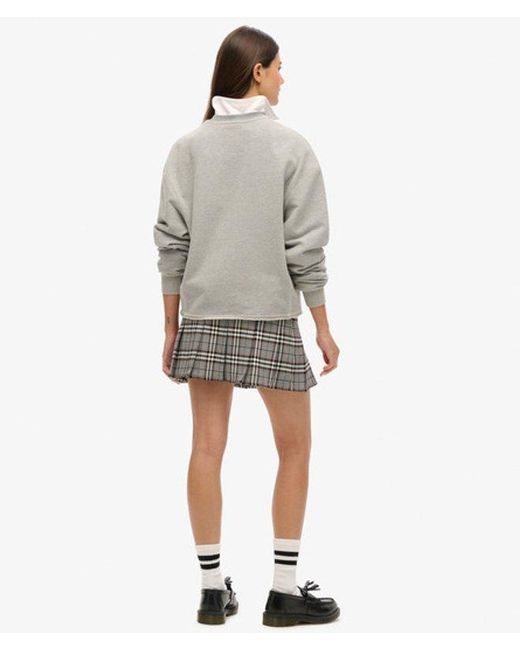 Superdry White & Co Vintage Tweed Pleat Mini Skirt