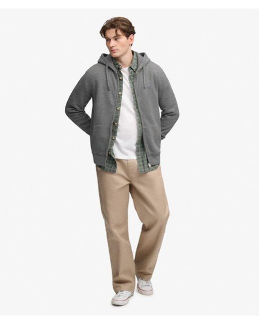 Superdry Gray & Co Essential Logo Zip Hoodie for men