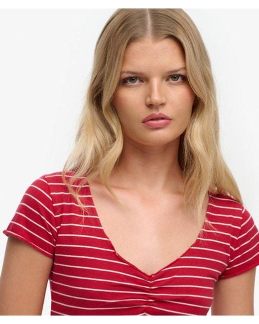 Superdry Athletic Essentials Gathered Pattern Top