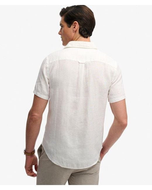 Superdry White & Co Riviera Short Sleeve Linen Shirt for men