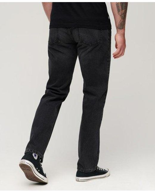 Superdry Black Loose Fit Straight Jeans for men