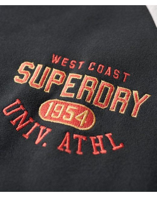 Superdry Blue & Co College Script Graphic Jersey Bomber Jacket