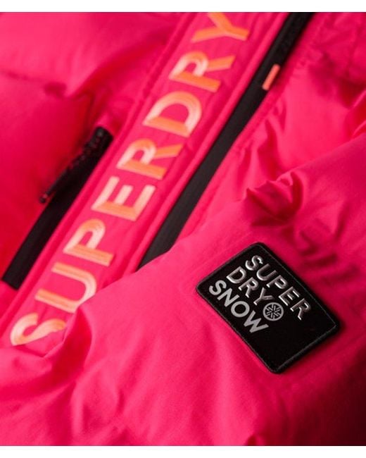 Superdry Red & Co Hooded Ski Boxy Puffer Jacket