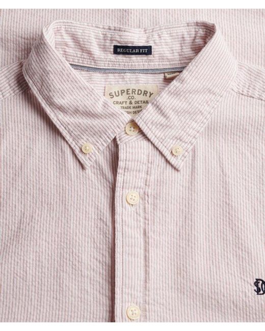 Superdry Pink & Co Classic Seersucker Short Sleeve Shirt for men