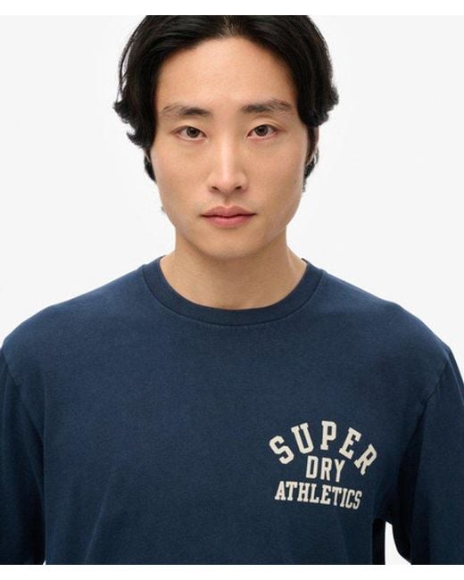 Superdry Blue Athletic Essentials Long Sleeve Top for men