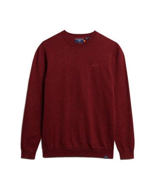 Superdry Red & Co Organic Cotton Cashmere Blend Crew Neck Jumper for men