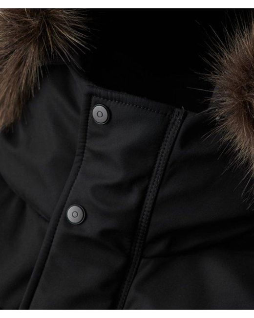 Superdry Black & Co Chinook Faux Fur Parka Coat for men