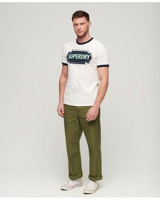 Superdry White Ringer Workwear Graphic T-shirt for men