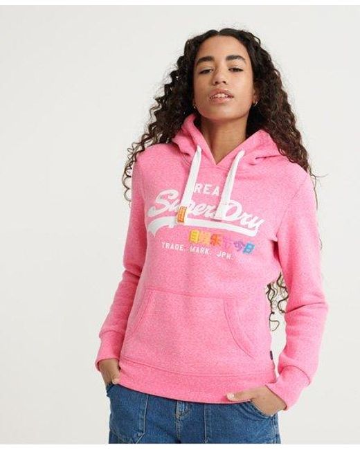 ladies pink superdry hoodie