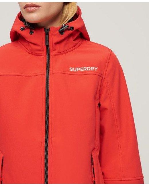 Superdry Red Hooded Softshell Jacket