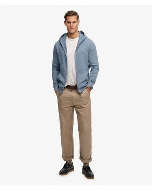 Homme Sweat À Capuche Zippé Essential Classic Taille Superdry pour homme en coloris Blue