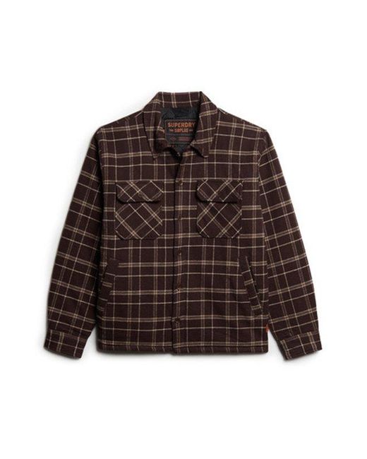 Superdry Brown & Co Surplus Check Jacket for men