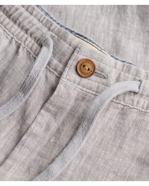 Superdry White Merchant Linen Pants for men