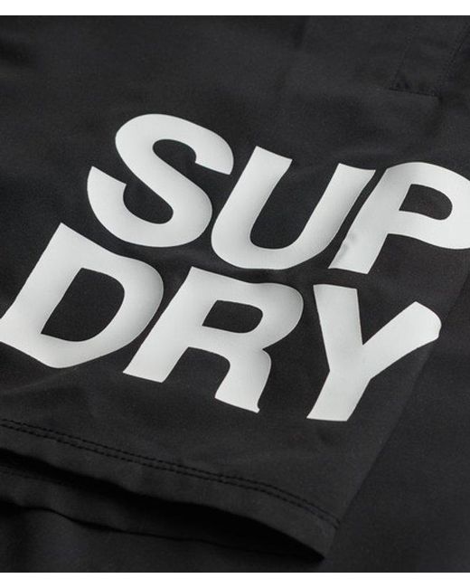 Superdry Black & Co Sportswear Logo 17-inch Swim Shorts for men