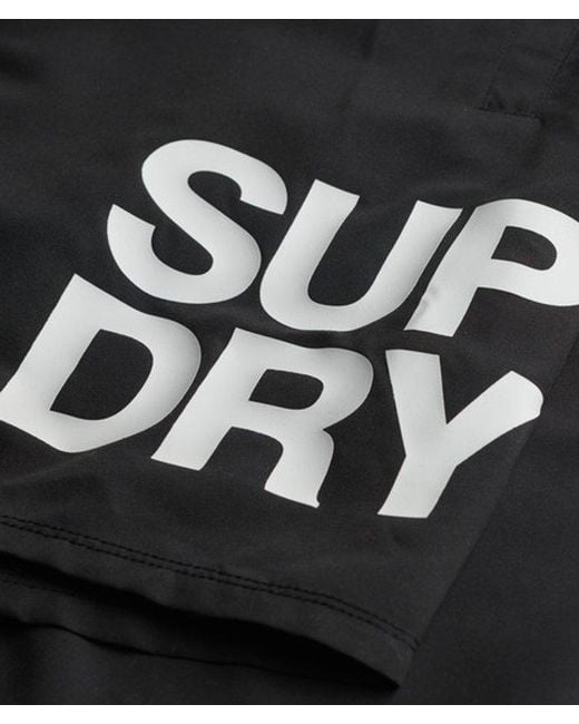 Superdry Black & Co Sportswear Logo 17-inch Swim Shorts for men