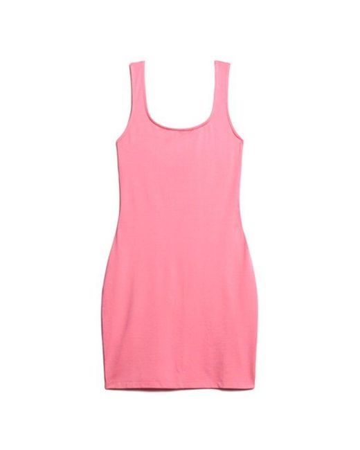 Superdry Pink & Co Square Neck Jersey Mini Dress