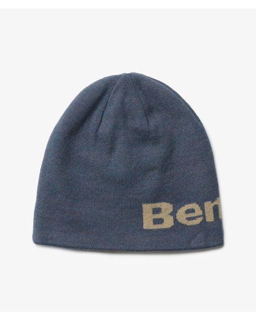 Superdry Blue Bench X & Co Bench Jacquard Skater Beanie Hat for men