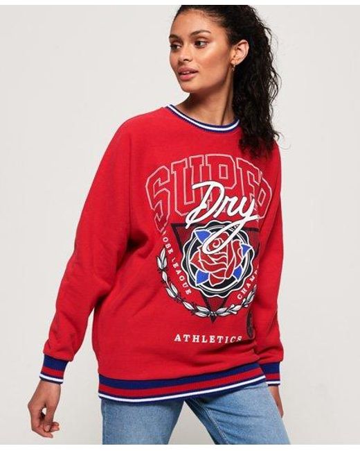red superdry jumper