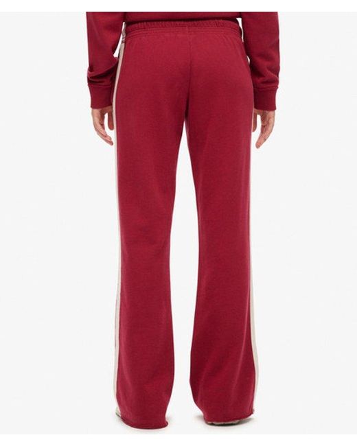 Superdry Red Athletic Stripe Flare joggers