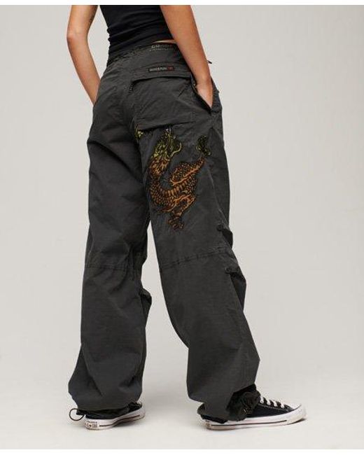 Superdry Black X Ringspun Boyfriend Road Cargo Pants