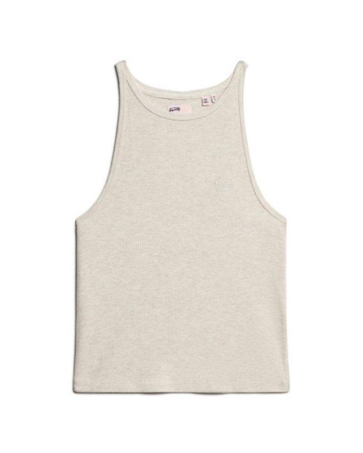 Superdry Gray & Co Essential Logo Racer Vest Top