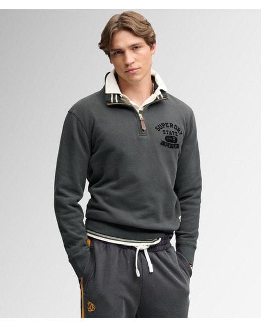 Superdry Black & Co Tonal Half Zip Sweatshirt for men