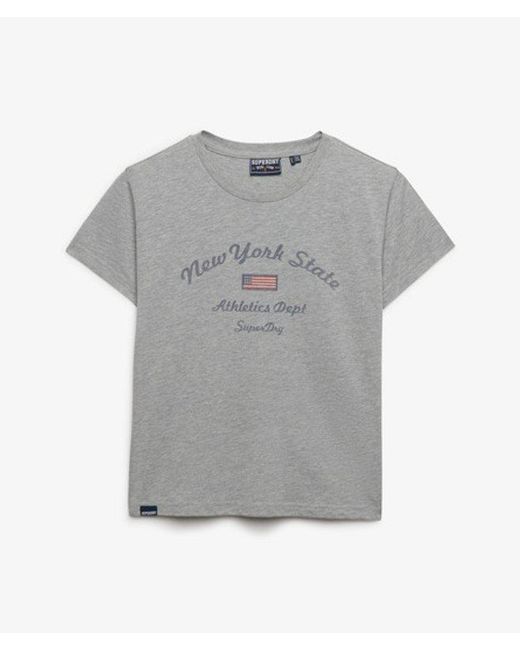 Superdry Gray & Co Athletic Essentials Fitted Graphic T-shirt