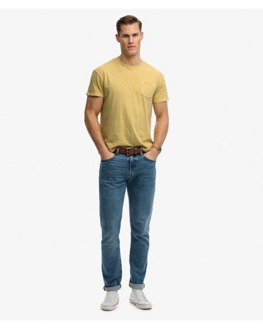 Superdry Gray & Co Classic Cotton Linen Pocket T-shirt for men