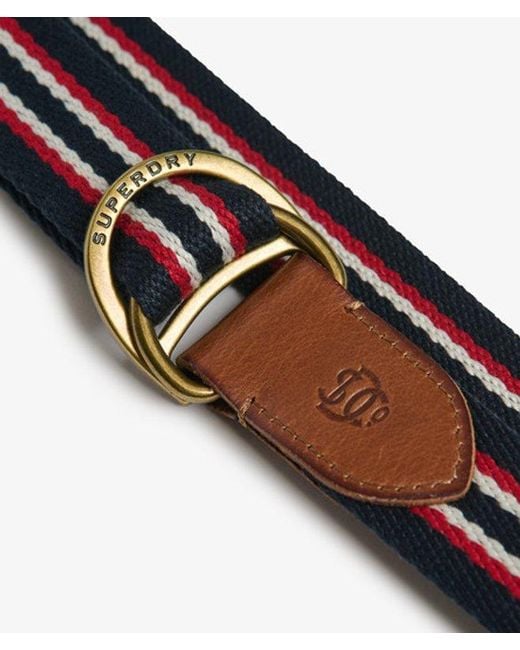 Superdry Blue & Co Heritage Stripe Webbing Belt for men