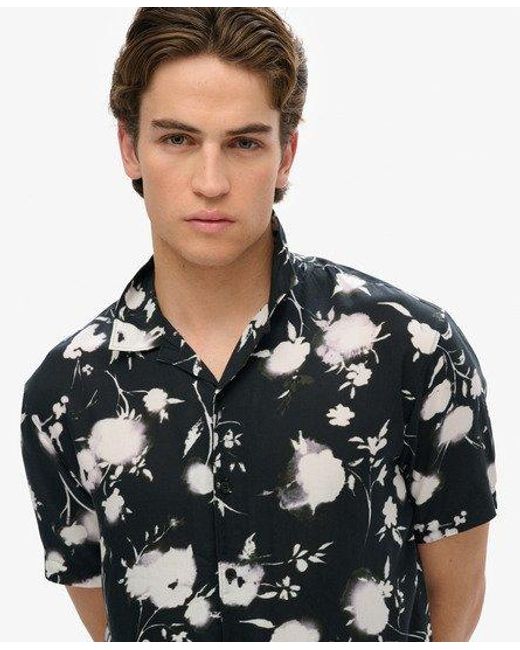 Superdry Overhemd Met Korte Mouwen En Print in het Black voor heren