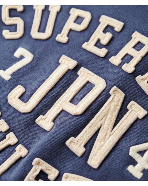 Superdry Blue & Co Athletic Essentials Applique Oversized Hoodie