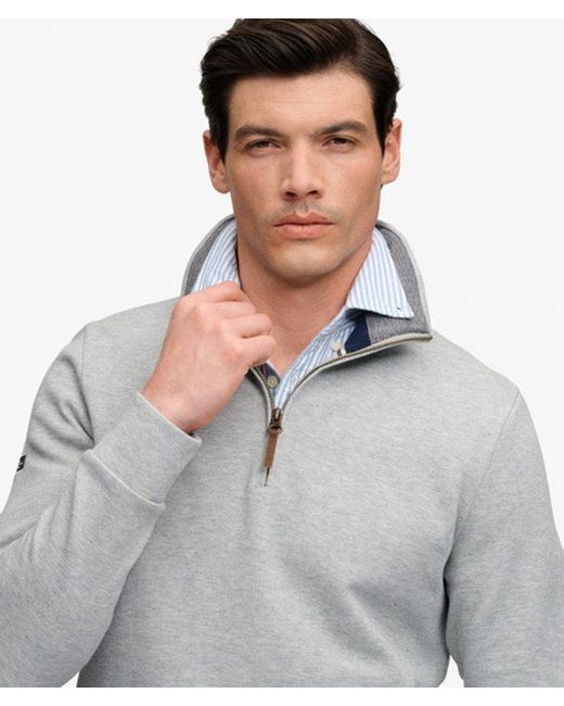 Superdry Gray & Co Essential Pique Half Zip for men