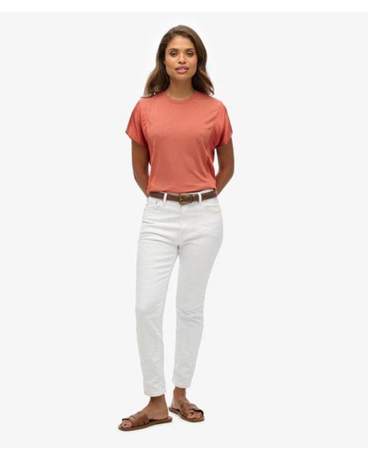 Superdry Red & Co Studios Fabric Mix Top