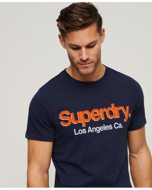 T-shirt classique délavé core logo Superdry pour homme en coloris Blue
