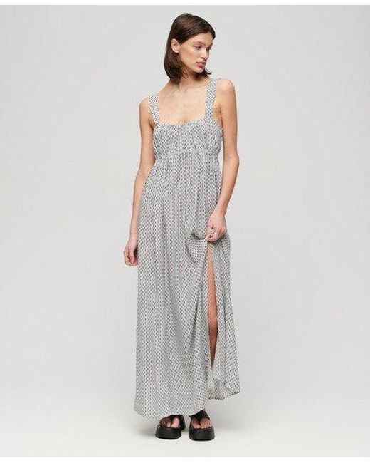 Superdry White Tie Back Maxi Dress