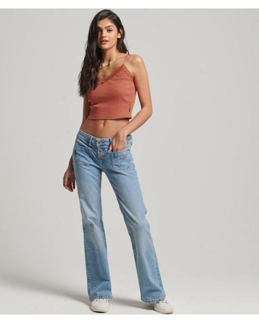 Superdry Orange & Co Rib Lace Trim Cami Top