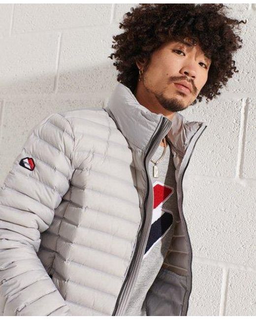 Superdry Gray Core Down Padded Jacket Dove for men
