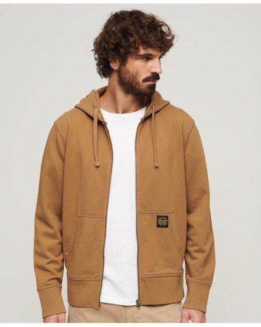 Superdry Natural Contrast Stitch Relaxed Zip Hoodie for men