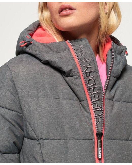 Superdry Tall Sports Puffer Jacket Grey in Gray | Lyst