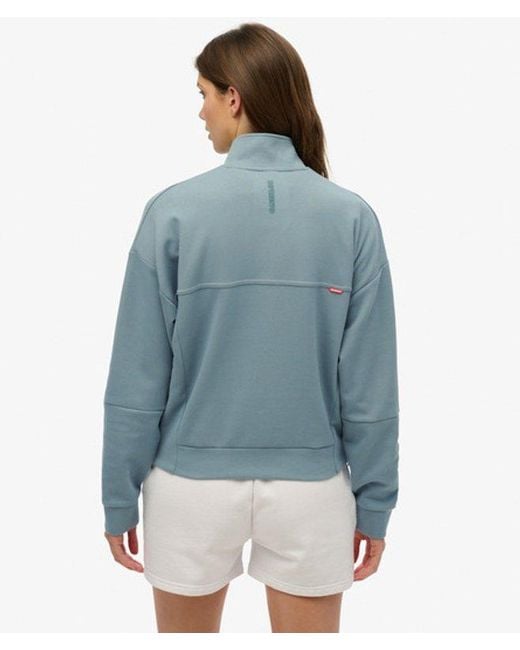 Superdry Blue & Co Active Tech Logo Relaxed Half Zip Sweatshirt