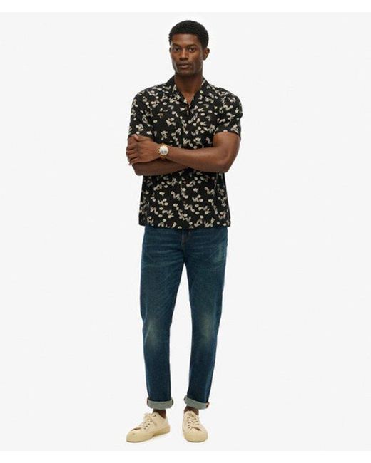 Superdry Black & Co Short Sleeve Beach Shirt for men