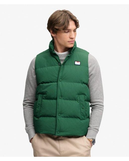 Superdry Green Non Hood Short Everest Gilet for men
