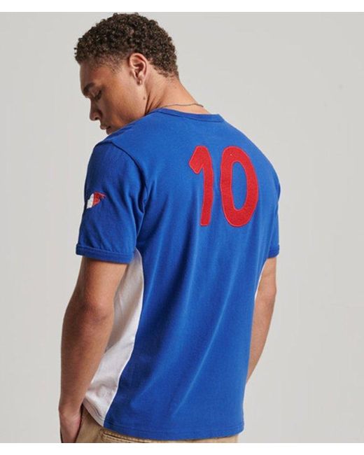 Superdry Blue & Co Ringspun Football France Matchday T-shirt for men