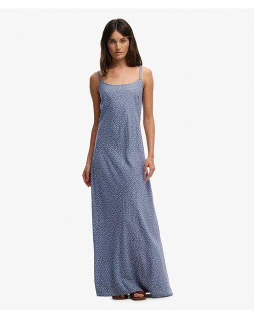 Superdry Blue & Co Printed Cami Maxi Dress